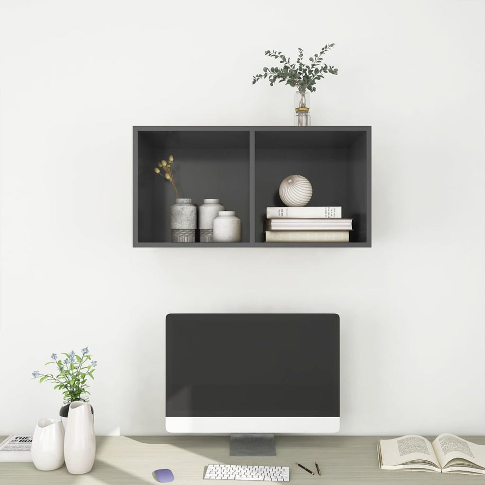 Tv-wandmeubel 37x37x72 cm spaanplaat grijs MeubelReus