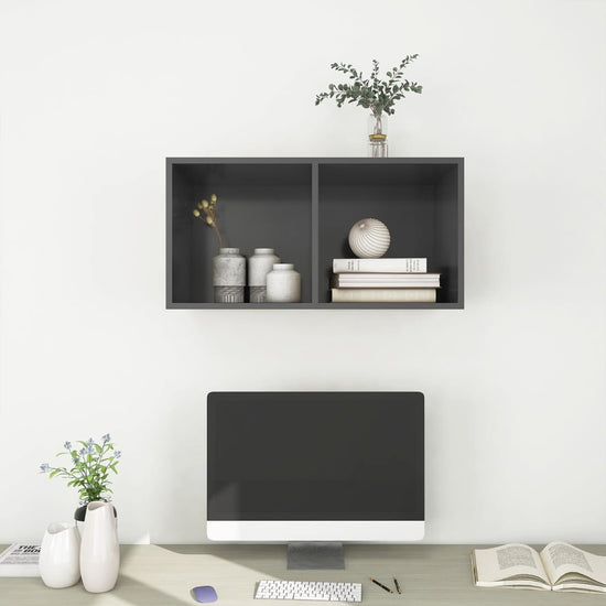 Tv-wandmeubel 37x37x72 cm spaanplaat grijs MeubelReus