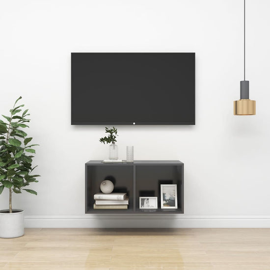 Tv-wandmeubel 37x37x72 cm spaanplaat grijs MeubelReus