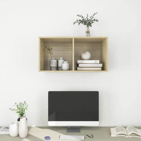Tv-wandmeubel 37x37x72 cm spaanplaat sonoma eikenkleurig MeubelReus