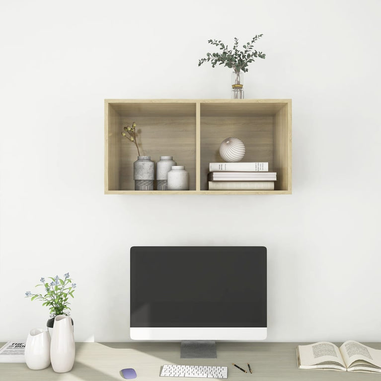 Tv-wandmeubel 37x37x72 cm spaanplaat sonoma eikenkleurig MeubelReus