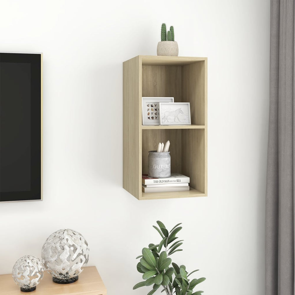 Tv-wandmeubel 37x37x72 cm spaanplaat sonoma eikenkleurig MeubelReus