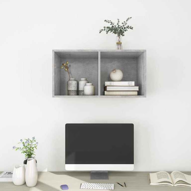 Tv-wandmeubel 37x37x72 cm spaanplaat betongrijs MeubelReus