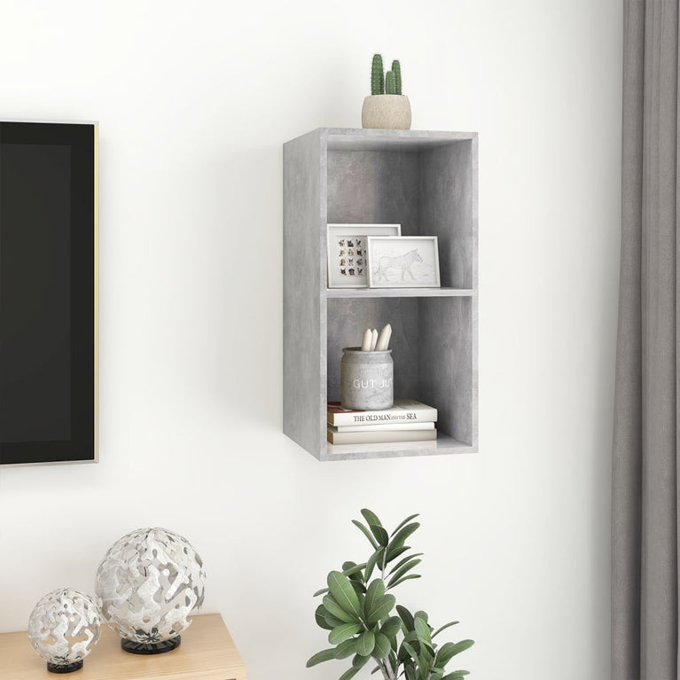 Tv-wandmeubel 37x37x72 cm spaanplaat betongrijs MeubelReus