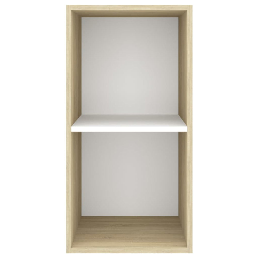 Tv-wandmeubel 37x37x72 cm spaanplaat sonoma eikenkleurig en wit MeubelReus