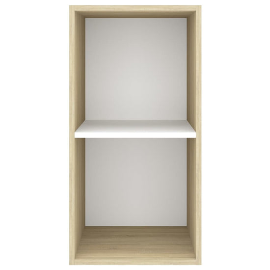 Tv-wandmeubel 37x37x72 cm spaanplaat sonoma eikenkleurig en wit MeubelReus