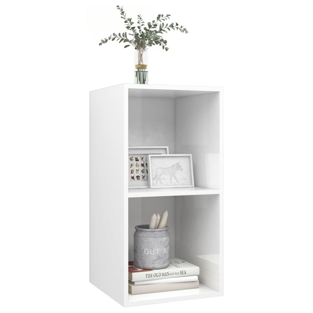 Tv-wandmeubel 37x37x72 cm spaanplaat hoogglans wit MeubelReus