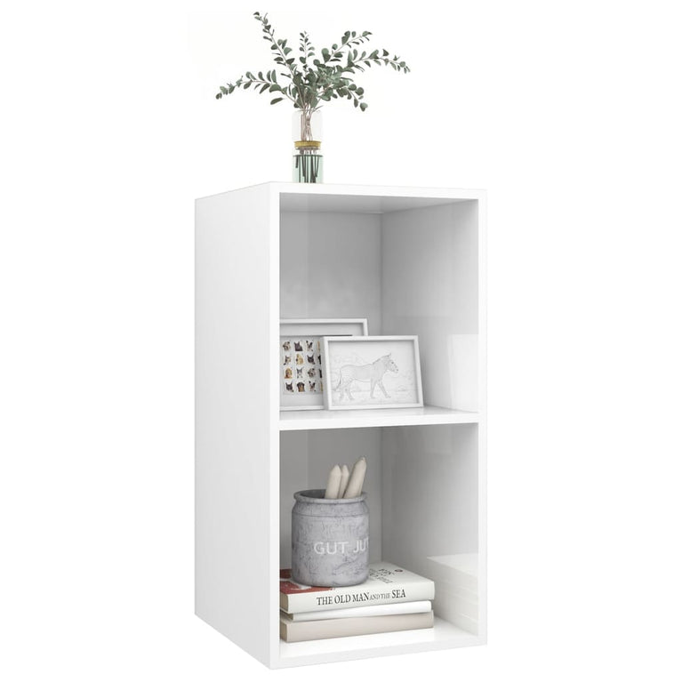 Tv-wandmeubel 37x37x72 cm spaanplaat hoogglans wit MeubelReus
