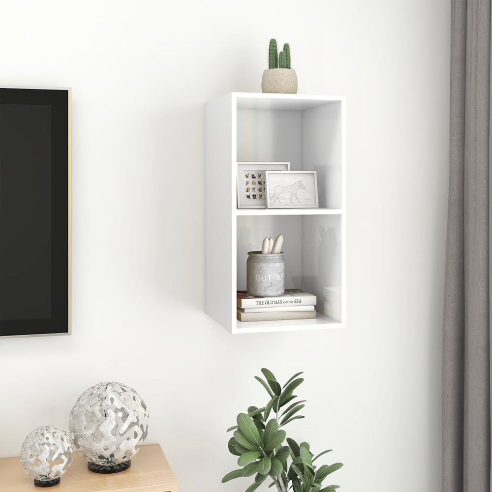 Tv-wandmeubel 37x37x72 cm spaanplaat hoogglans wit MeubelReus