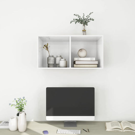 Tv-wandmeubel 37x37x72 cm spaanplaat hoogglans wit MeubelReus
