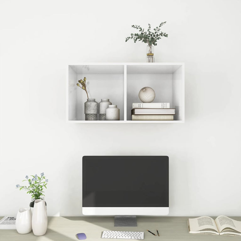 Tv-wandmeubel 37x37x72 cm spaanplaat hoogglans wit MeubelReus