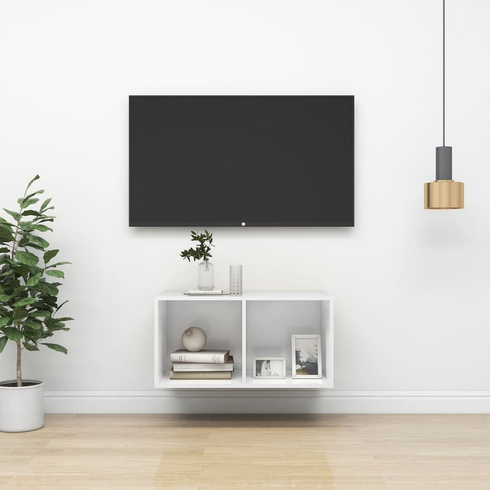 Tv-wandmeubel 37x37x72 cm spaanplaat hoogglans wit MeubelReus