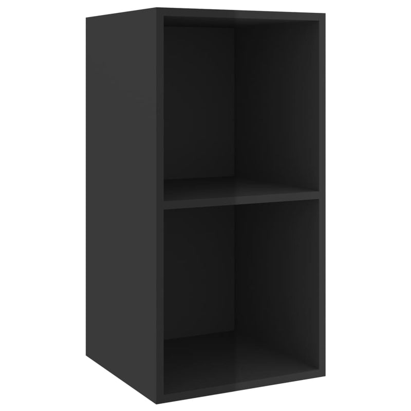 Tv-wandmeubel 37x37x72 cm spaanplaat hoogglans zwart MeubelReus