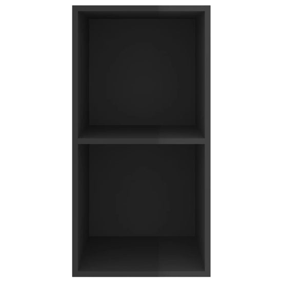 Tv-wandmeubel 37x37x72 cm spaanplaat hoogglans zwart MeubelReus
