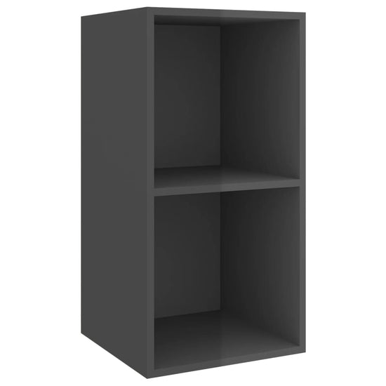Tv-wandmeubel 37x37x72 cm spaanplaat hoogglans grijs MeubelReus