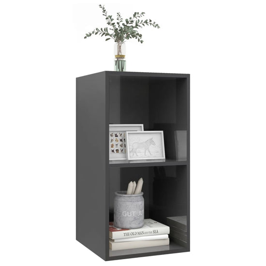 Tv-wandmeubel 37x37x72 cm spaanplaat hoogglans grijs MeubelReus