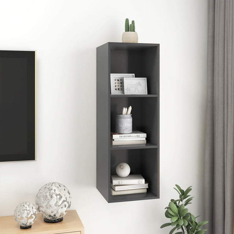 Tv-wandmeubel 37x37x107 cm spaanplaat grijs MeubelReus