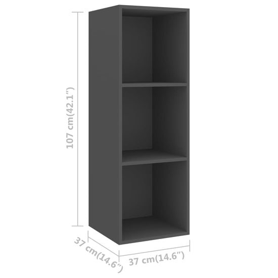 Tv-wandmeubel 37x37x107 cm spaanplaat grijs MeubelReus