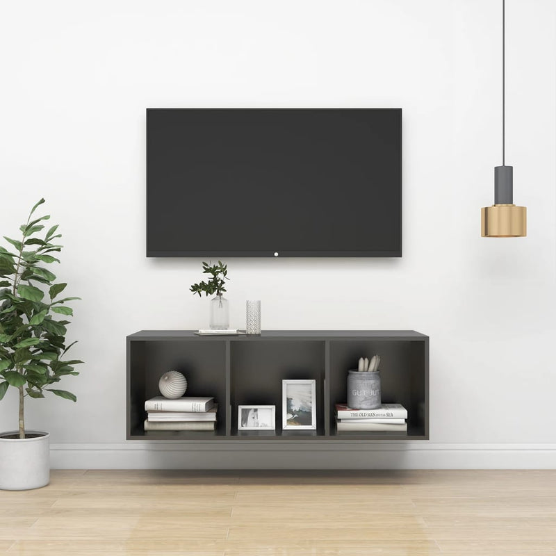 Tv-wandmeubel 37x37x107 cm spaanplaat grijs MeubelReus