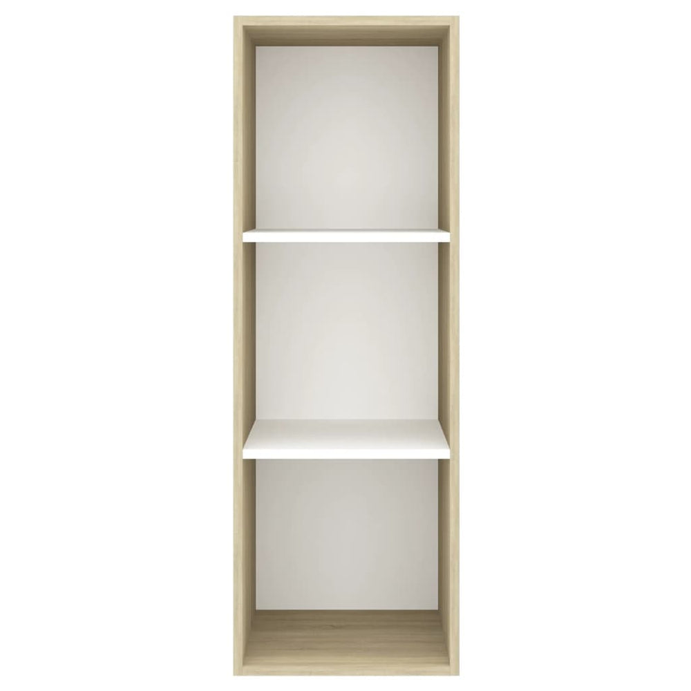 Tv-wandmeubel 37x37x107 cm spaanplaat sonoma eikenkleurig wit MeubelReus