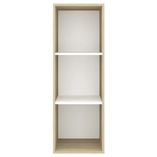 Tv-wandmeubel 37x37x107 cm spaanplaat sonoma eikenkleurig wit MeubelReus