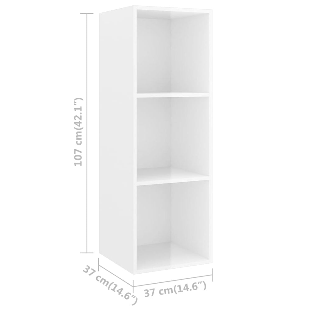 Tv-wandmeubel 37x37x107 cm spaanplaat hoogglans wit MeubelReus