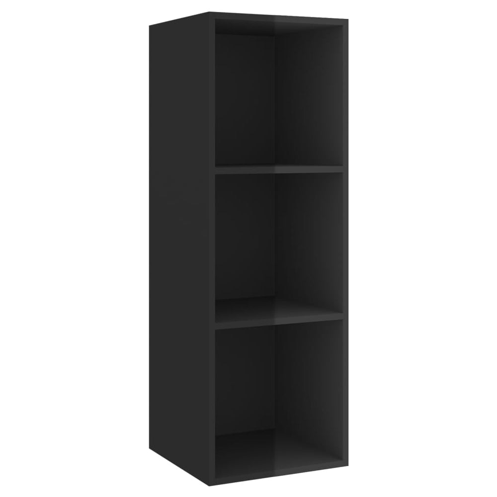 Tv-wandmeubel 37x37x107 cm spaanplaat hoogglans zwart MeubelReus