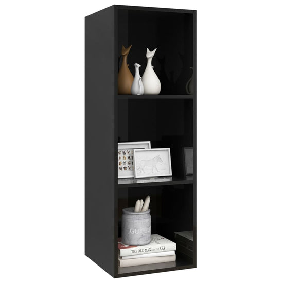 Tv-wandmeubel 37x37x107 cm spaanplaat hoogglans zwart MeubelReus