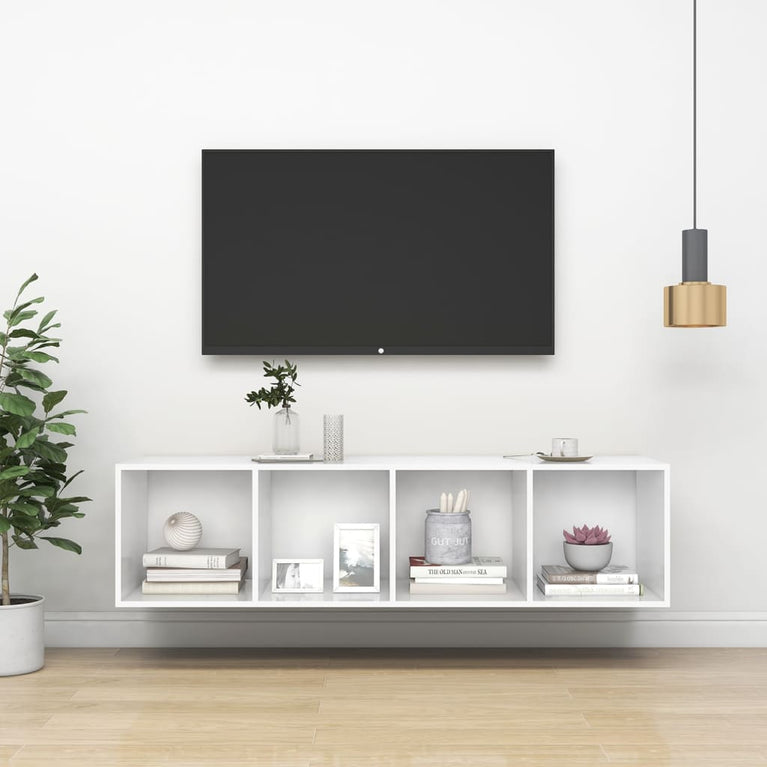 Tv-wandmeubel 37x37x142,5 cm spaanplaat wit MeubelReus