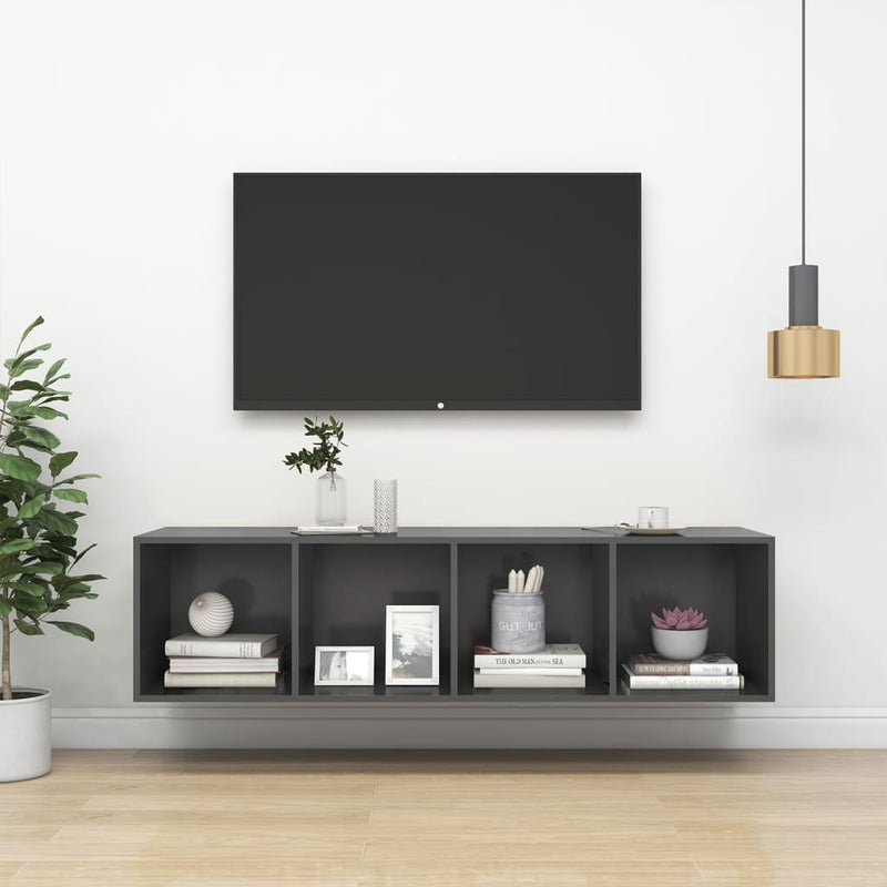 Tv-wandmeubel 37x37x142,5 cm spaanplaat grijs MeubelReus