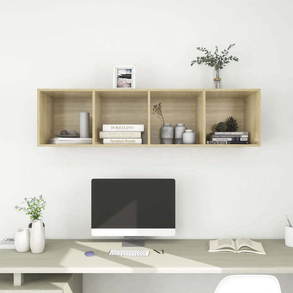 Tv-wandmeubel 37x37x142,5 cm spaanplaat sonoma eikenkleurig MeubelReus