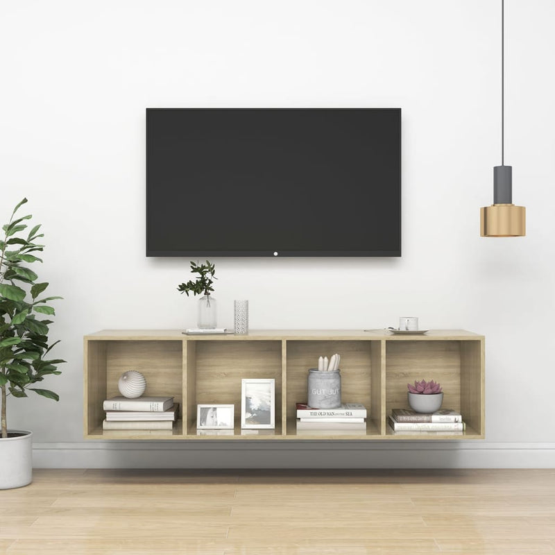 Tv-wandmeubel 37x37x142,5 cm spaanplaat sonoma eikenkleurig MeubelReus