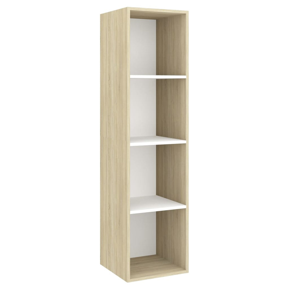 Tv-wandmeubel 37x37x142,5 cm spaanplaat sonoma eikenkleurig wit MeubelReus