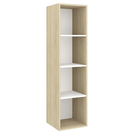 Tv-wandmeubel 37x37x142,5 cm spaanplaat sonoma eikenkleurig wit MeubelReus
