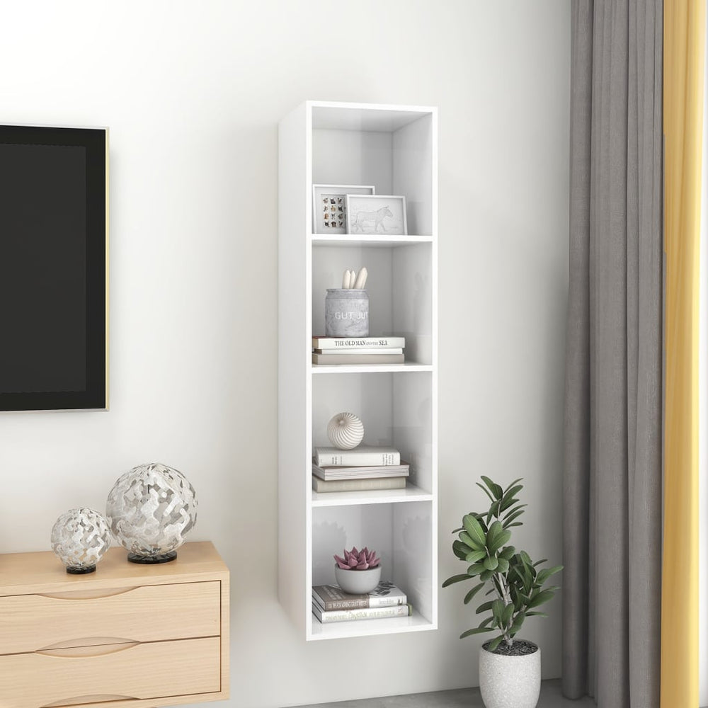 Tv-wandmeubel 37x37x142,5 cm spaanplaat hoogglans wit MeubelReus