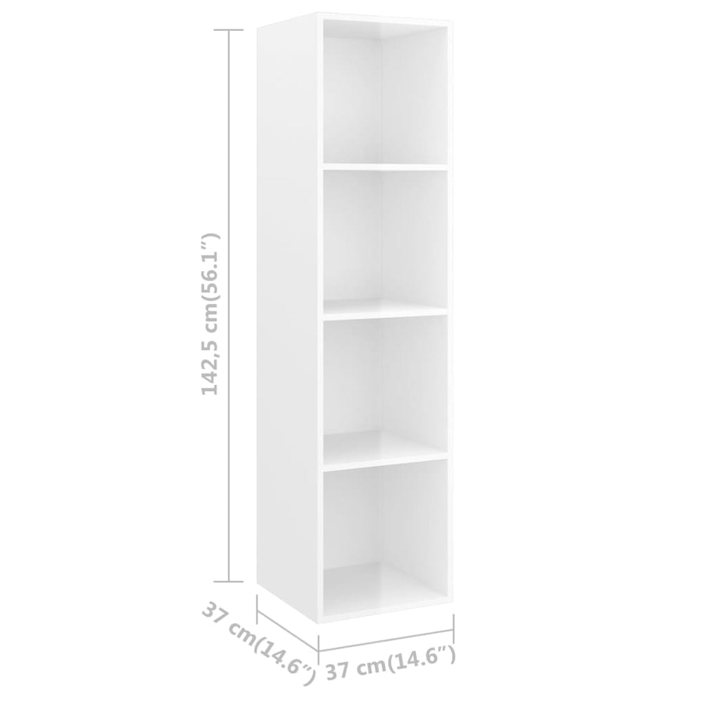 Tv-wandmeubel 37x37x142,5 cm spaanplaat hoogglans wit MeubelReus