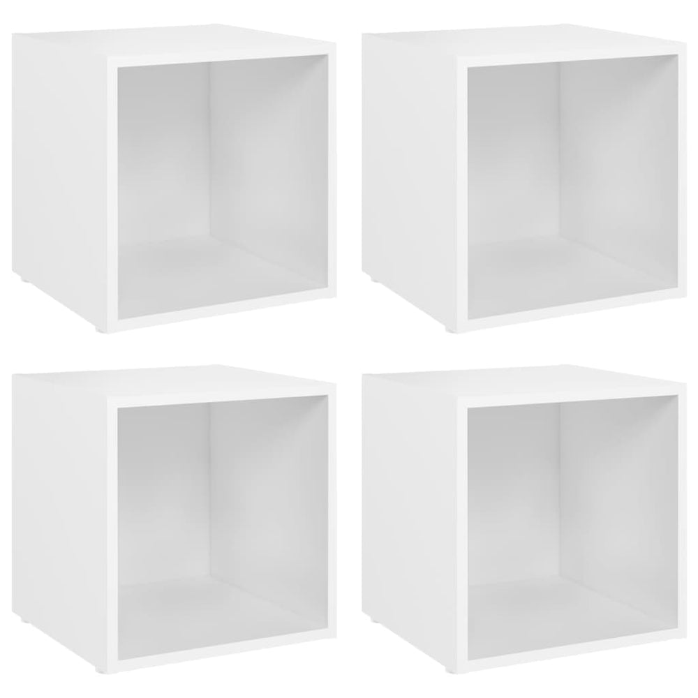 Tv-meubelen 4 st 37x35x37 cm bewerkt hout wit MeubelReus