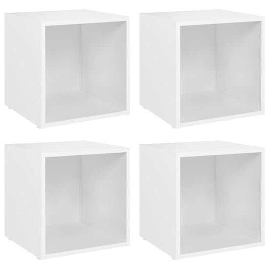 Tv-meubelen 4 st 37x35x37 cm bewerkt hout wit MeubelReus