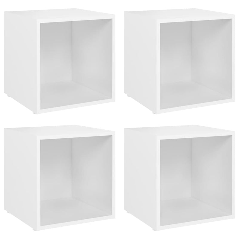 Tv-meubelen 4 st 37x35x37 cm bewerkt hout wit MeubelReus