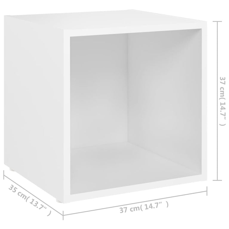 Tv-meubelen 4 st 37x35x37 cm bewerkt hout wit MeubelReus