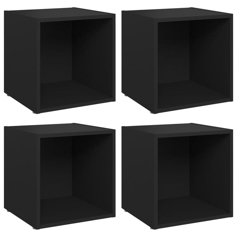 Tv-meubelen 4 st 37x35x37 cm spaanplaat zwart MeubelReus