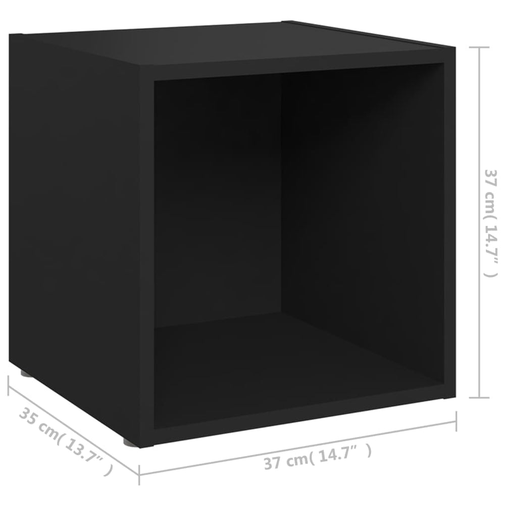 Tv-meubelen 4 st 37x35x37 cm spaanplaat zwart MeubelReus
