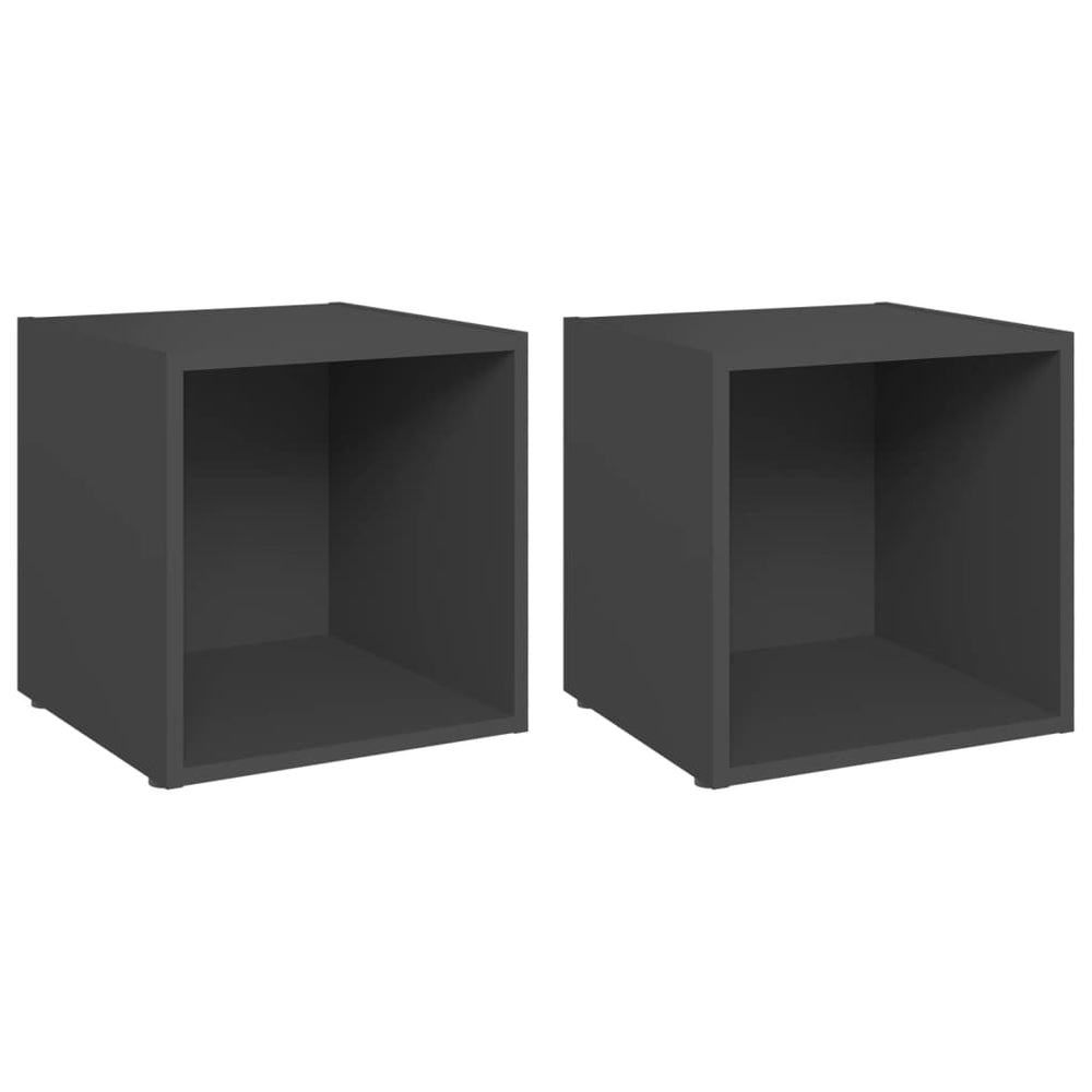 Tv-meubelen 2 st 37x35x37 cm spaanplaat grijs MeubelReus