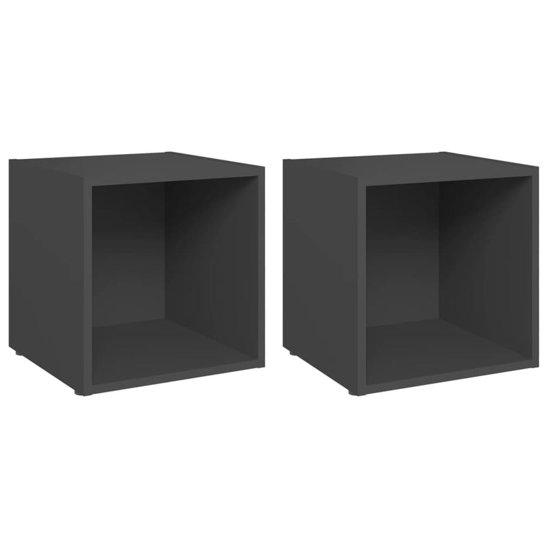 Tv-meubelen 2 st 37x35x37 cm spaanplaat grijs MeubelReus