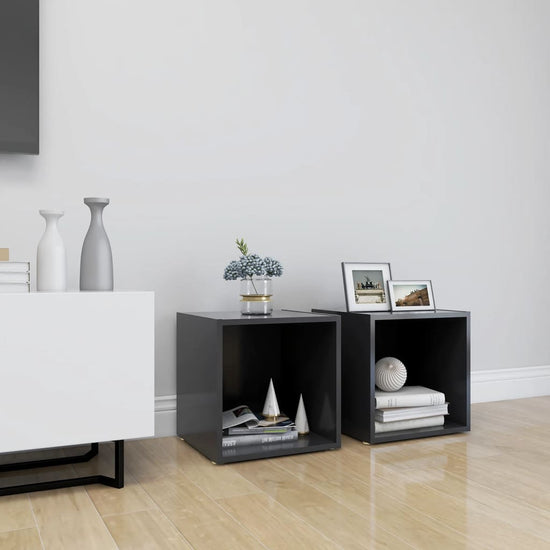 Tv-meubelen 2 st 37x35x37 cm spaanplaat grijs MeubelReus