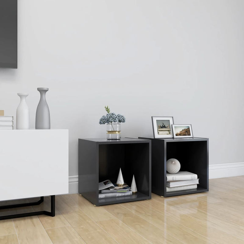 Tv-meubelen 2 st 37x35x37 cm spaanplaat grijs MeubelReus
