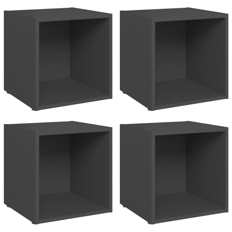 Tv-meubelen 4 st 37x35x37 cm spaanplaat grijs MeubelReus