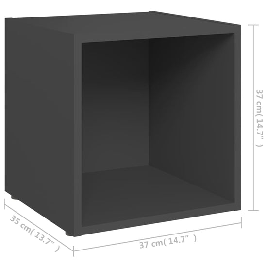 Tv-meubelen 4 st 37x35x37 cm spaanplaat grijs MeubelReus
