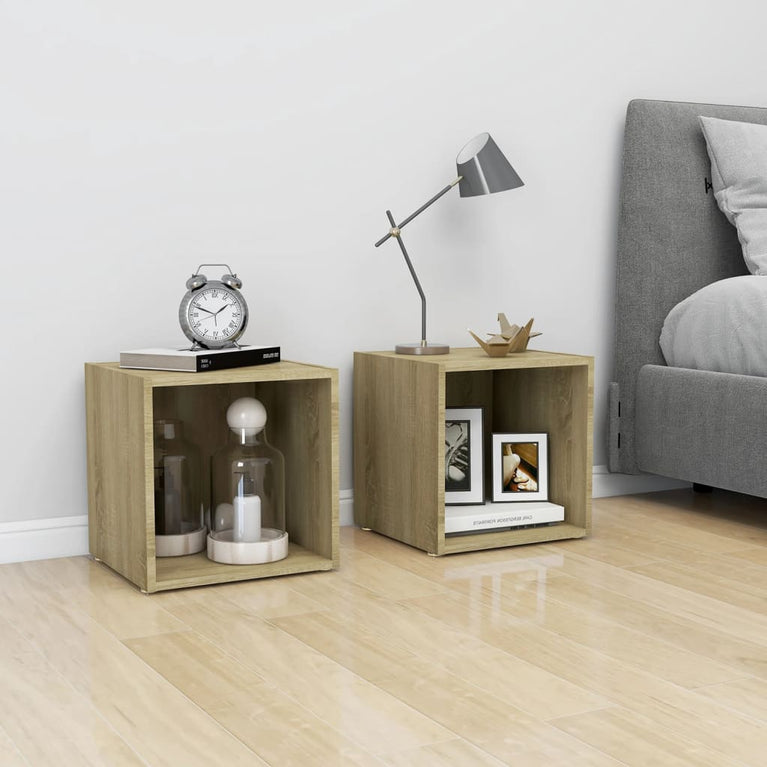 Tv-meubel 37x35x37 cm spaanplaat sonoma eikenkleurig