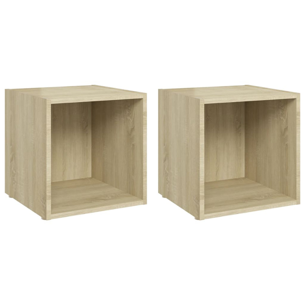 Tv-meubelen 2 st 37x35x37 cm spaanplaat sonoma eikenkleurig MeubelReus